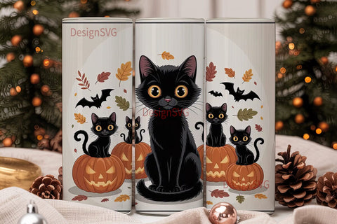 Halloween Cats 20oz Tumbler Wrap Sublimation DesignSVG 