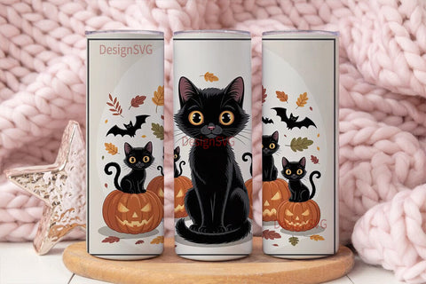 Halloween Cats 20oz Tumbler Wrap Sublimation DesignSVG 