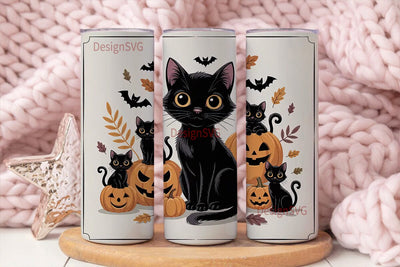 Halloween Cats 20oz Tumbler Wrap Sublimation DesignSVG 