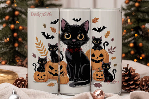 Halloween Cats 20oz Tumbler Wrap Sublimation DesignSVG 