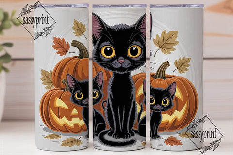 Halloween Cats 20oz Tumbler Wrap Sublimation sassyprint 