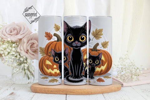 Halloween Cats 20oz Tumbler Wrap Sublimation sassyprint 