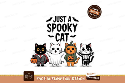 Halloween cats dressed up costume pumpkin Sublimation Designangry 