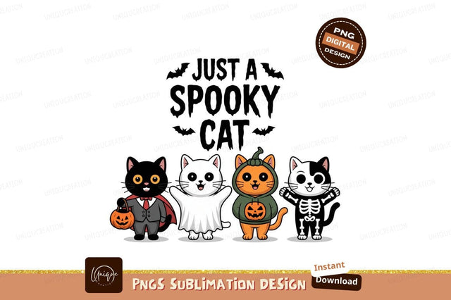 Halloween cats dressed up costume pumpkin Sublimation Designangry 