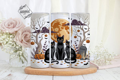 Halloween Cats & Pumpkins 20oz Tumbler Sublimation sassyprint 