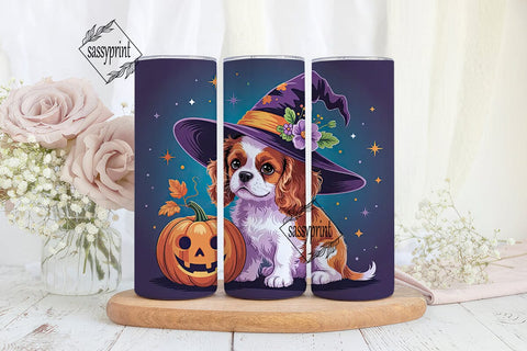 Halloween Cavalier Puppy 20oz Tumbler Sublimation sassyprint 