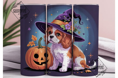 Halloween Cavalier Puppy 20oz Tumbler Sublimation sassyprint 