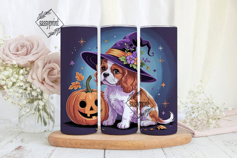 Halloween Cavalier Puppy 20oz Tumbler Sublimation sassyprint 