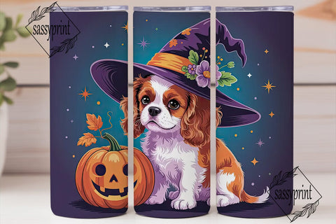 Halloween Cavalier Puppy 20oz Tumbler Sublimation sassyprint 