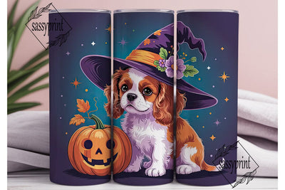Halloween Cavalier Puppy 20oz Tumbler Sublimation sassyprint 