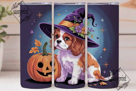 Halloween Cavalier Puppy 20oz Tumbler Sublimation sassyprint 