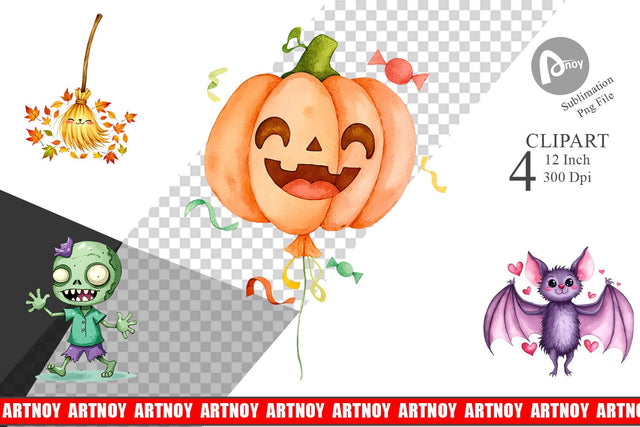 Halloween Character Clipart Sublimation artnoy 