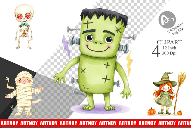 Halloween Character Clipart Sublimation artnoy 