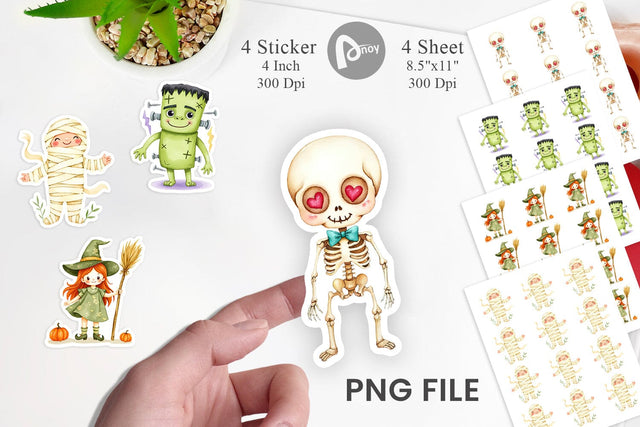 Halloween Character Sticker Sublimation artnoy 