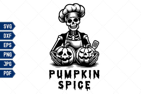 Halloween Chef Skeleton SVG CraftySVGStudio 