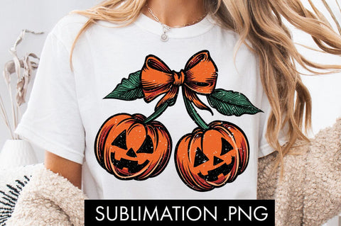 Halloween Cherry PNG Spooky Jack-O-Lantern PNG Sublimation Sublimation Freeling Design House 
