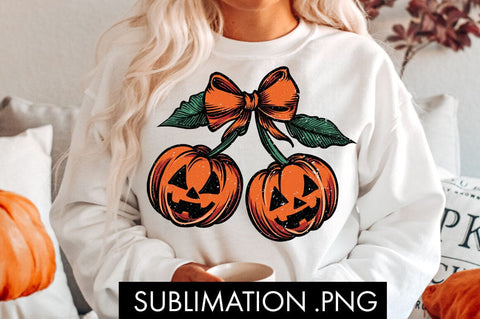 Halloween Cherry PNG Spooky Jack-O-Lantern PNG Sublimation Sublimation Freeling Design House 
