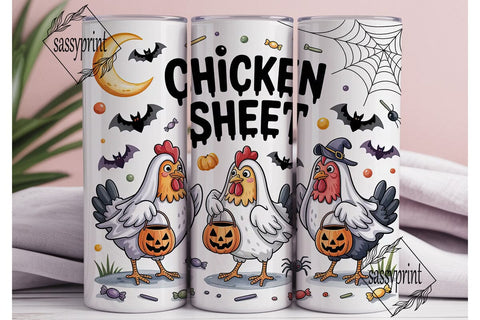 Halloween Chicken Sheet 20oz Tumbler Sublimation sassyprint 