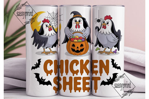Halloween Chicken Sheet 20oz Tumbler Sublimation sassyprint 