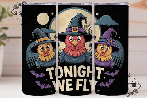 Halloween Chicken Tumbler Wrap Sublimation sassyprint 