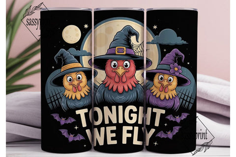 Halloween Chicken Tumbler Wrap Sublimation sassyprint 