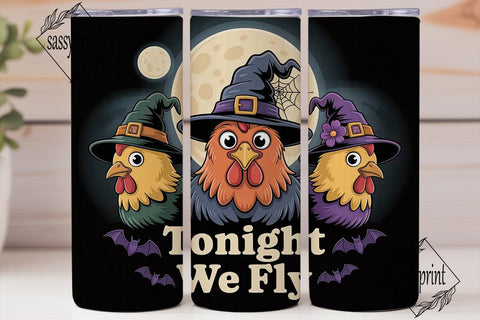 Halloween Chicken Tumbler Wrap Sublimation sassyprint 