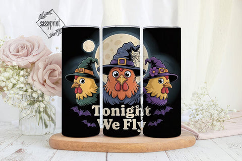 Halloween Chicken Tumbler Wrap Sublimation sassyprint 