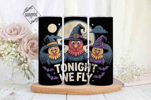 Halloween Chicken Tumbler Wrap Sublimation sassyprint 