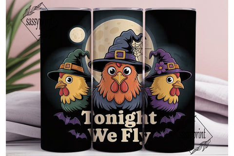 Halloween Chicken Tumbler Wrap Sublimation sassyprint 