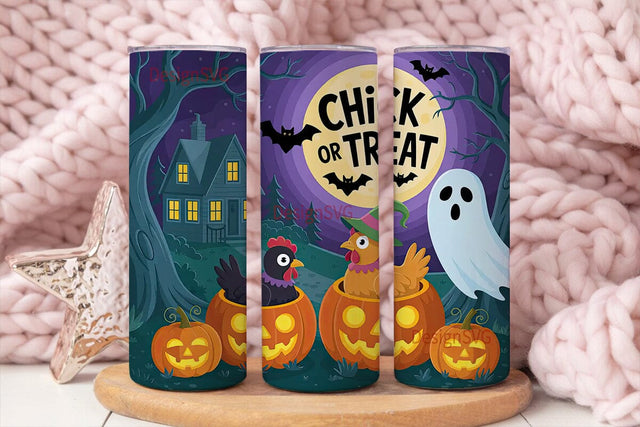 Halloween Chickens 20oz Tumbler Wrap Sublimation DesignSVG 