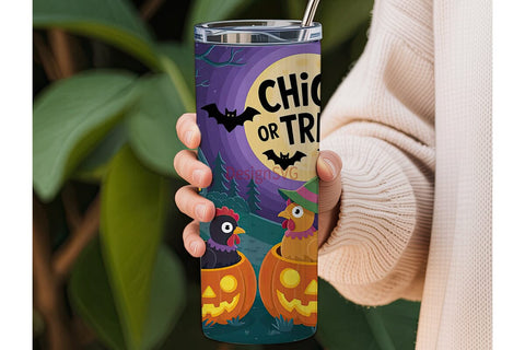 Halloween Chickens 20oz Tumbler Wrap Sublimation DesignSVG 