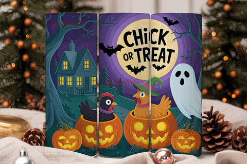 Halloween Chickens 20oz Tumbler Wrap Sublimation DesignSVG 