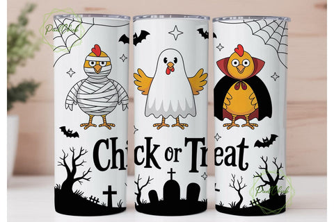 Halloween Chickens 20oz Tumbler Wrap Sublimation PixelChick 
