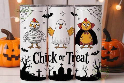 Halloween Chickens 20oz Tumbler Wrap Sublimation PixelChick 