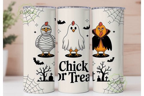 Halloween Chickens 20oz Tumbler Wrap Sublimation PixelChick 