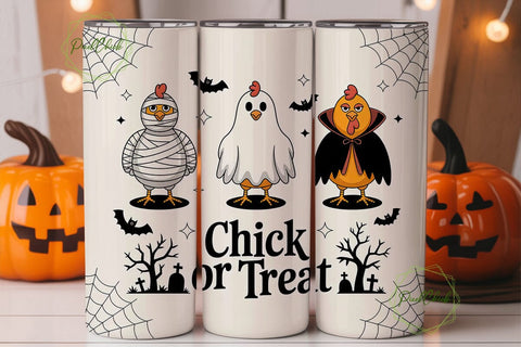 Halloween Chickens 20oz Tumbler Wrap Sublimation PixelChick 