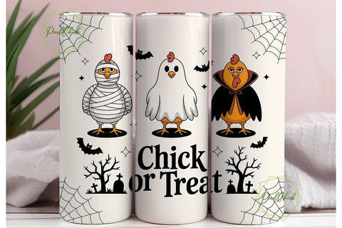 Halloween Chickens 20oz Tumbler Wrap Sublimation PixelChick 