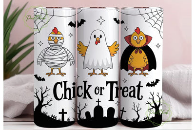 Halloween Chickens 20oz Tumbler Wrap Sublimation PixelChick 