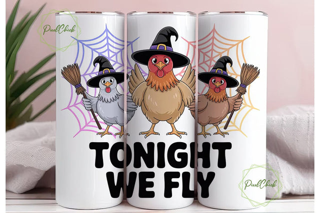 Halloween Chickens Tumbler Wrap Sublimation PixelChick 