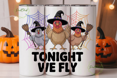 Halloween Chickens Tumbler Wrap Sublimation PixelChick 