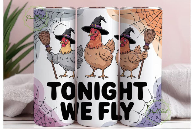 Halloween Chickens Tumbler Wrap Sublimation PixelChick 