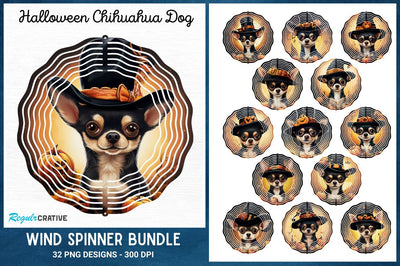 Halloween Chihuahua Dog Wind Spinner Bundle Sublimation Regulrcrative 