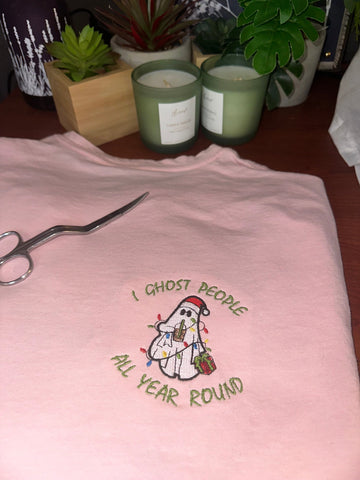 Halloween / Christmas I ghost people Embroidery Design 4 Sizes - File formats in pes,dst,jef,xxx,exp,vip,vp3, Christmas , boo, funny, joke Embroidery/Applique DESIGNS AestheticdesignsE 