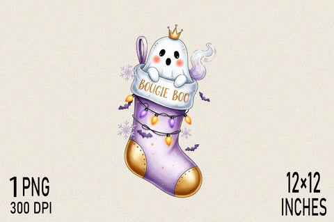 Halloween Christmas stocking Sublimation Clipart Sublimation SVGArt 