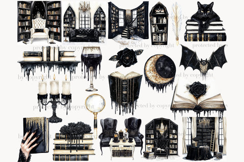 Halloween Clip Art | Vampire Girl PNG | Gothic Library SVG GlamArtZhanna 