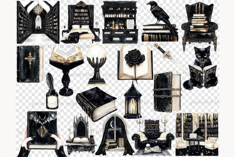 Halloween Clip Art | Vampire Girl PNG | Gothic Library SVG GlamArtZhanna 