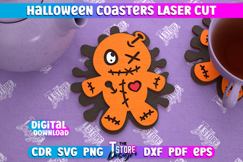 Halloween Coaster Bundle | Template Coaster | Halloween Party | Haunter House | CNC File SVG The T Store Design 
