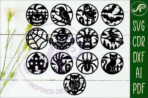 Halloween Coaster SVG Design Bundle SVG APInspireddesigns 