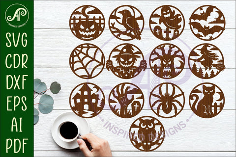 Halloween Coaster SVG Design Bundle SVG APInspireddesigns 
