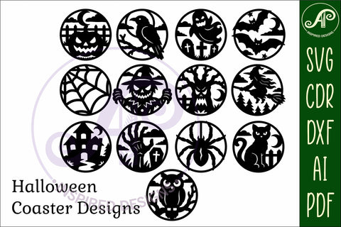 Halloween Coaster SVG Design Bundle SVG APInspireddesigns 